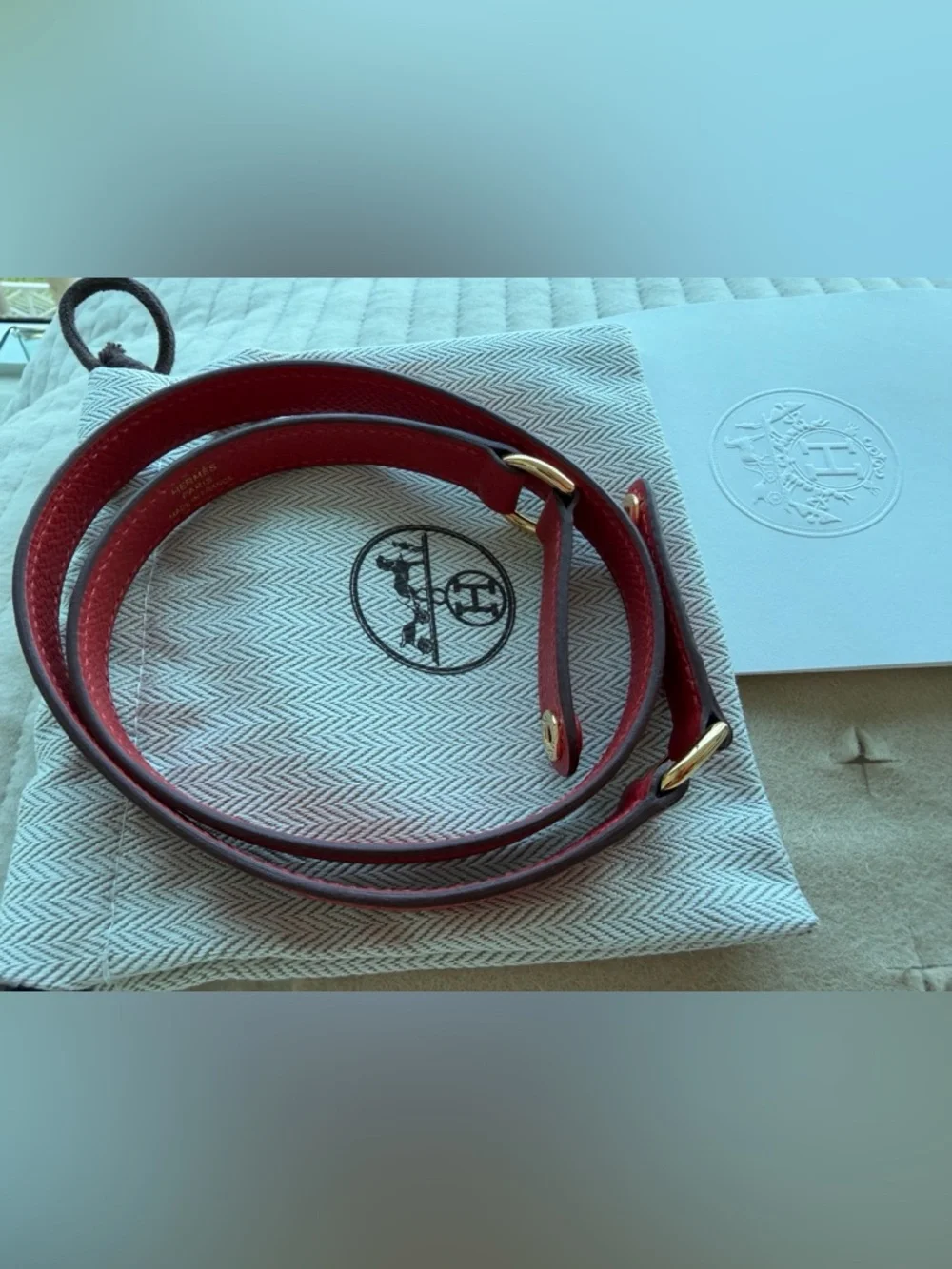 Hermès mini Kelly Elan Red Epsom Gold Hardware Clutch Crossbody Full Set New - Picture 15 of 17